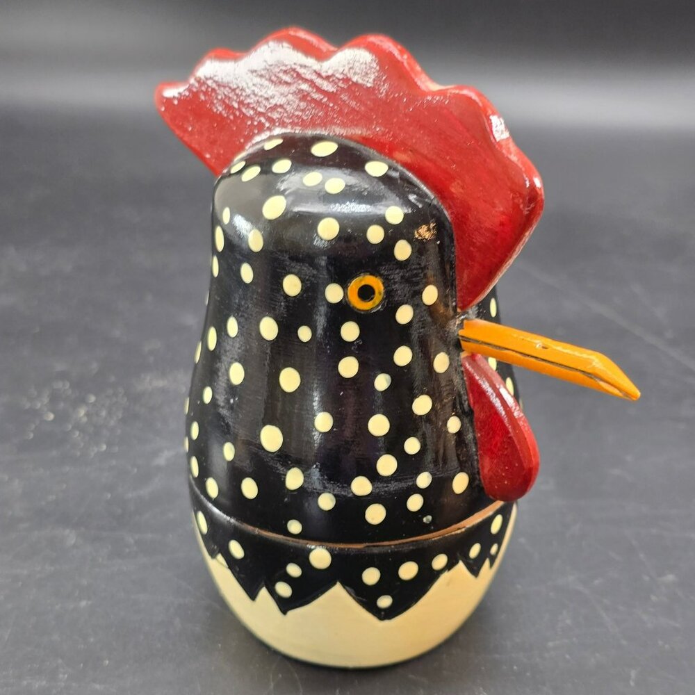 Polka Dot Wooden Chicken Nesting Dolls Set By Authentic Models 5" CR2031 - Picture 13 of 13